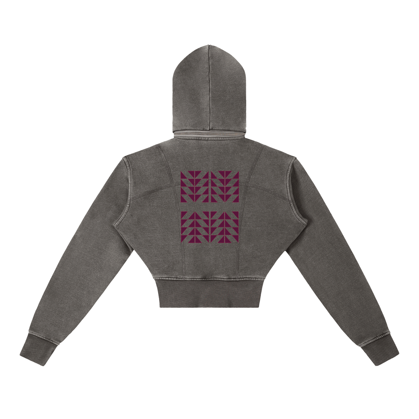$NiieihiiNookei Vintage Washed Cropped Fleece Hoodie