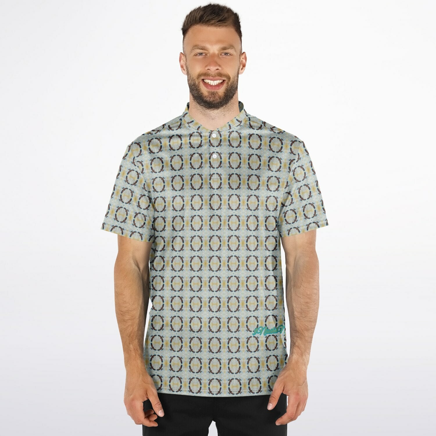 $NiieihiiNookei Blade Collar Polo Shirt - AOP