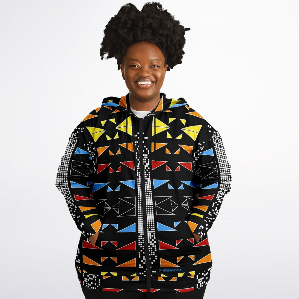 $NiieihiiNookei Fashion Plus-size Ziphoodie - AOP
