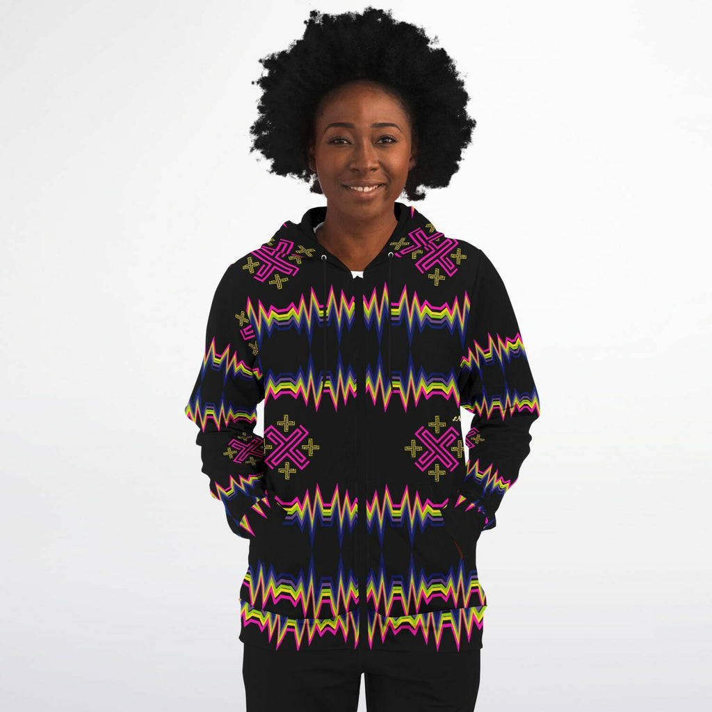 $NiieihiiNookei Athletic Zip-Up Hoodie - AOP