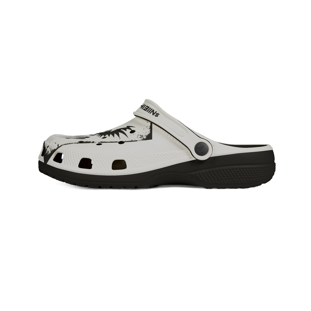 $NiieihiiNookei EVA Foam Clogs — Black Ink Splash Design