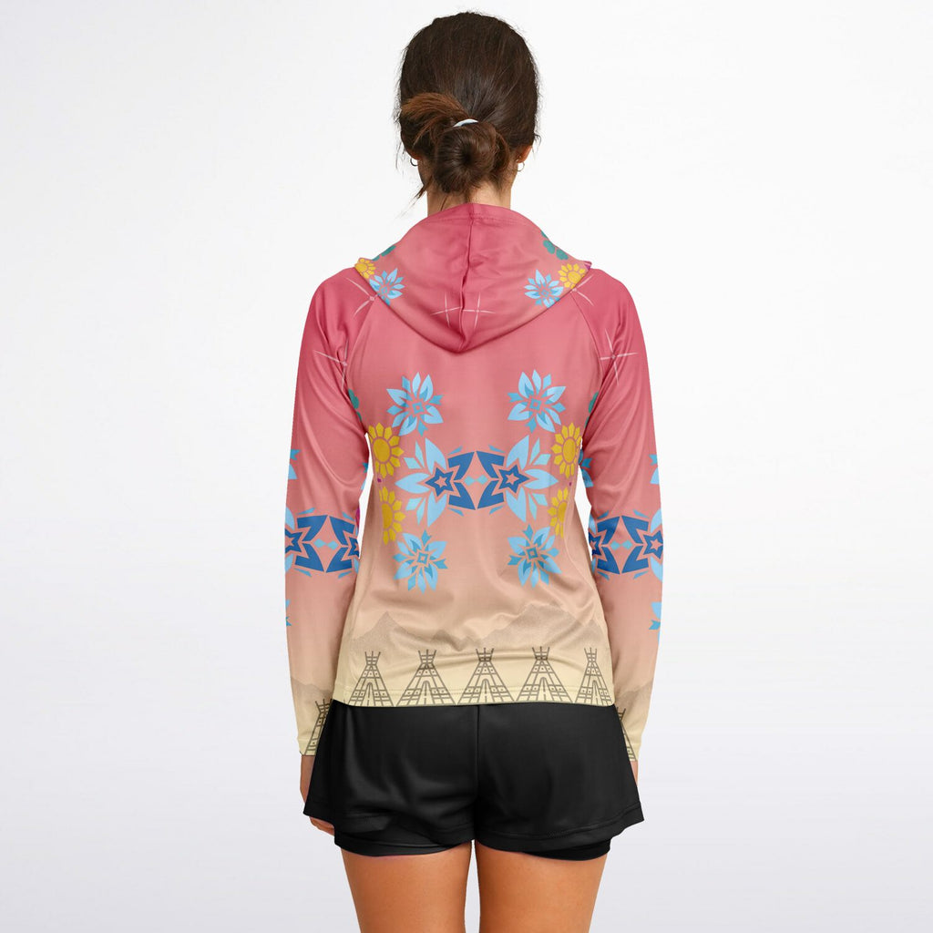 $NiieihiiNookei Women's Long Sleeve Hooded Performance Shirt - AOP