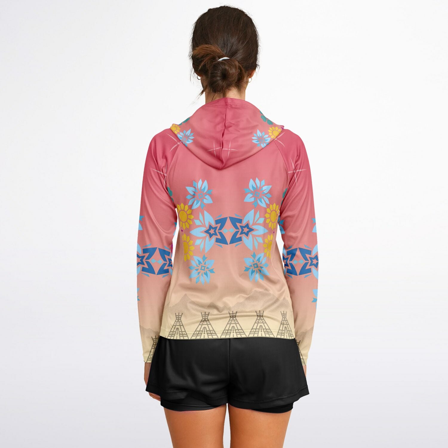 $NiieihiiNookei Women's Long Sleeve Hooded Performance Shirt - AOP