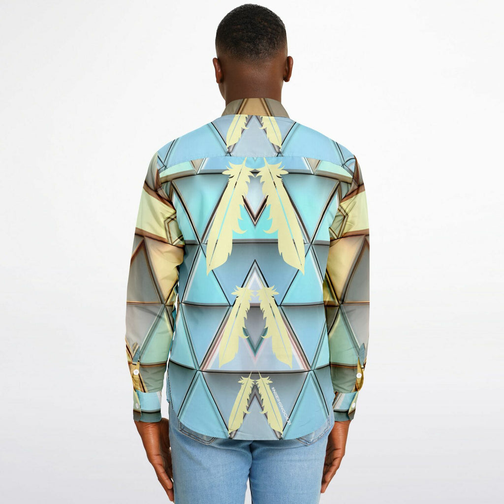 $NiieihiiNookei Long Sleeve Button Down Shirt - AOP