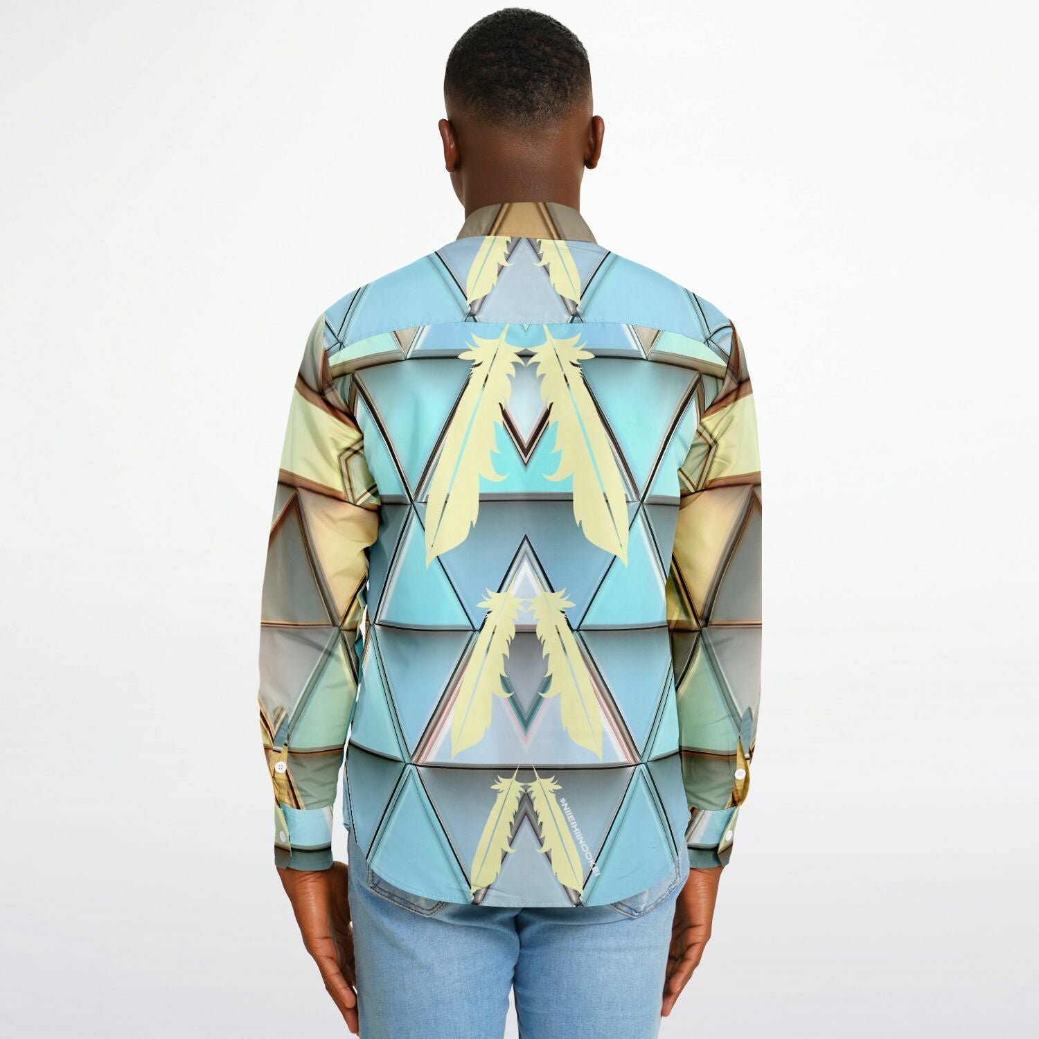 $NiieihiiNookei Long Sleeve Button Down Shirt - AOP