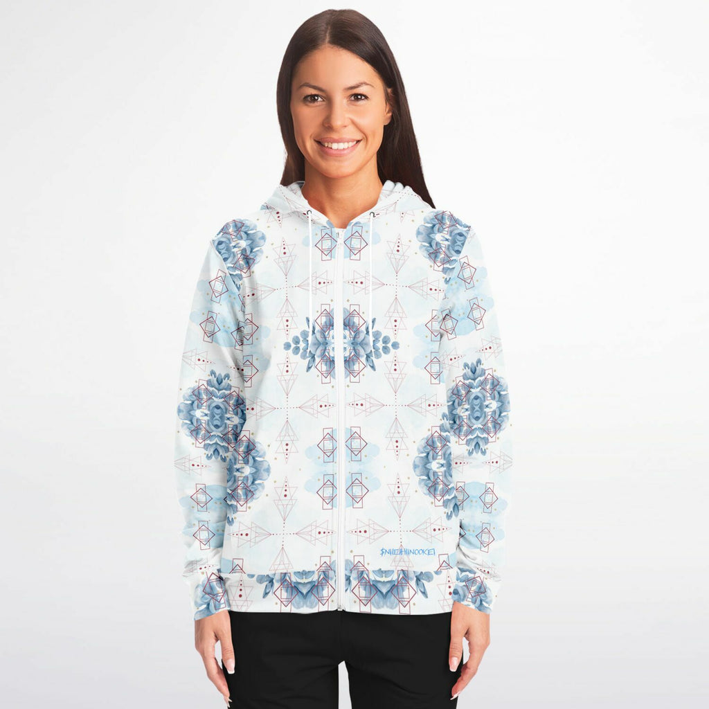 Athletic Zip-Up Hoodie - AOP