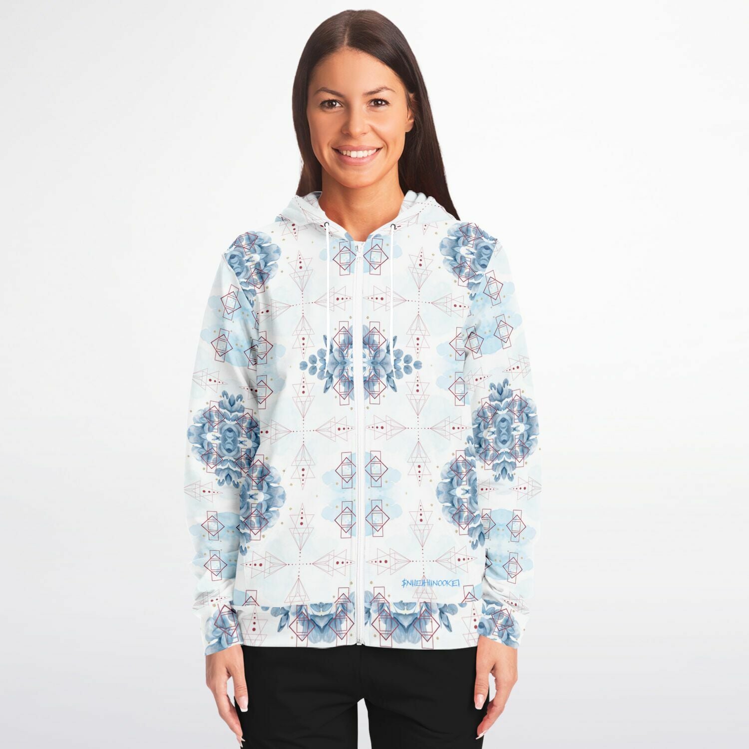 Athletic Zip-Up Hoodie - AOP