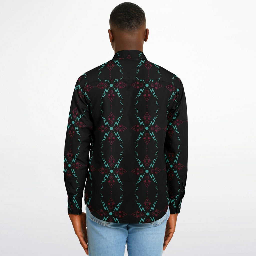 $NiieihiiNookei Long Sleeve Button Down Shirt - AOP