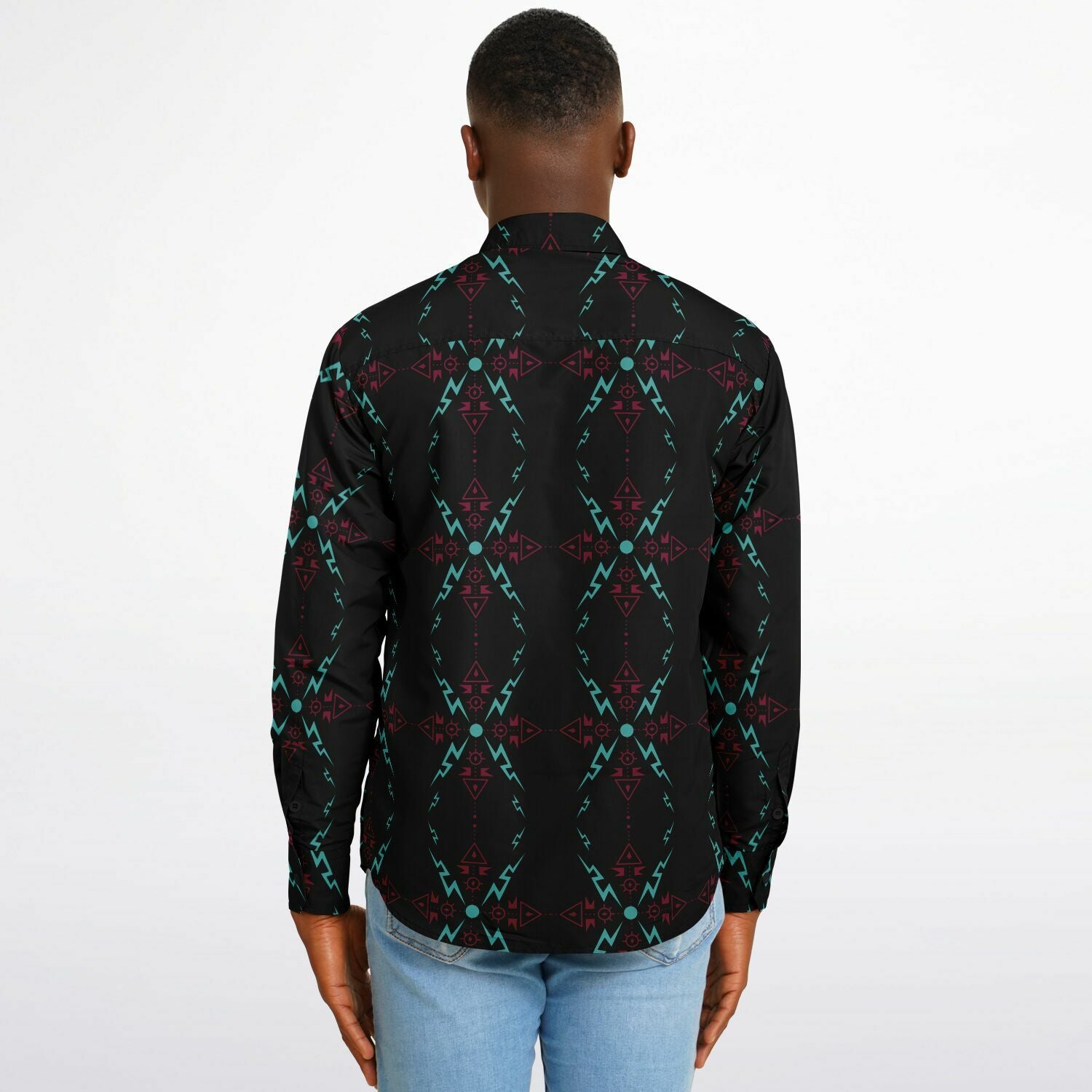 $NiieihiiNookei Long Sleeve Button Down Shirt - AOP