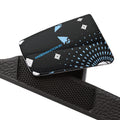 Men's Slide Sandals — Black Geometric Cosmic Pattern, Removable-Strap Pool Slides
