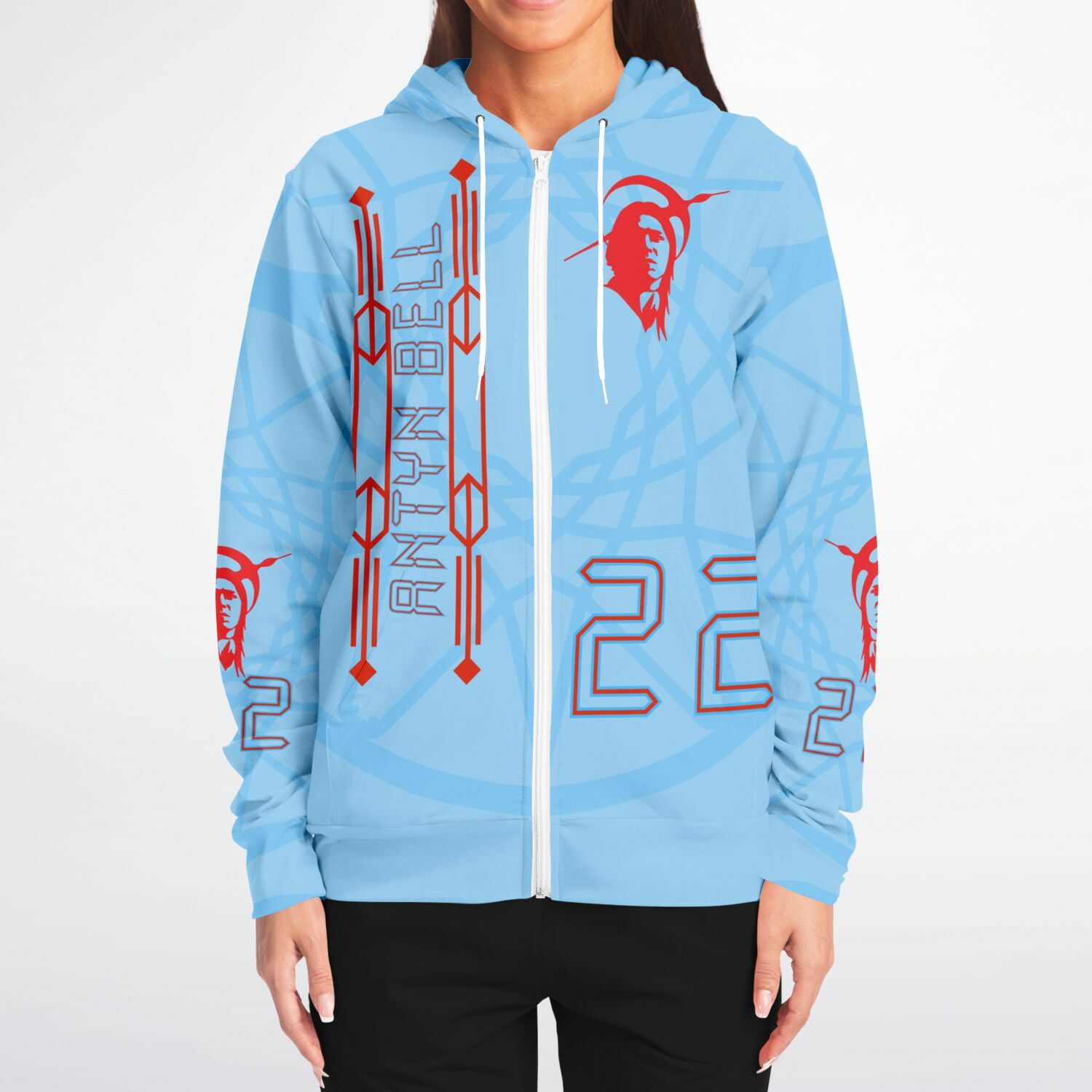 $NiieihiiNookei Athletic Zip-Up Hoodie - AOP