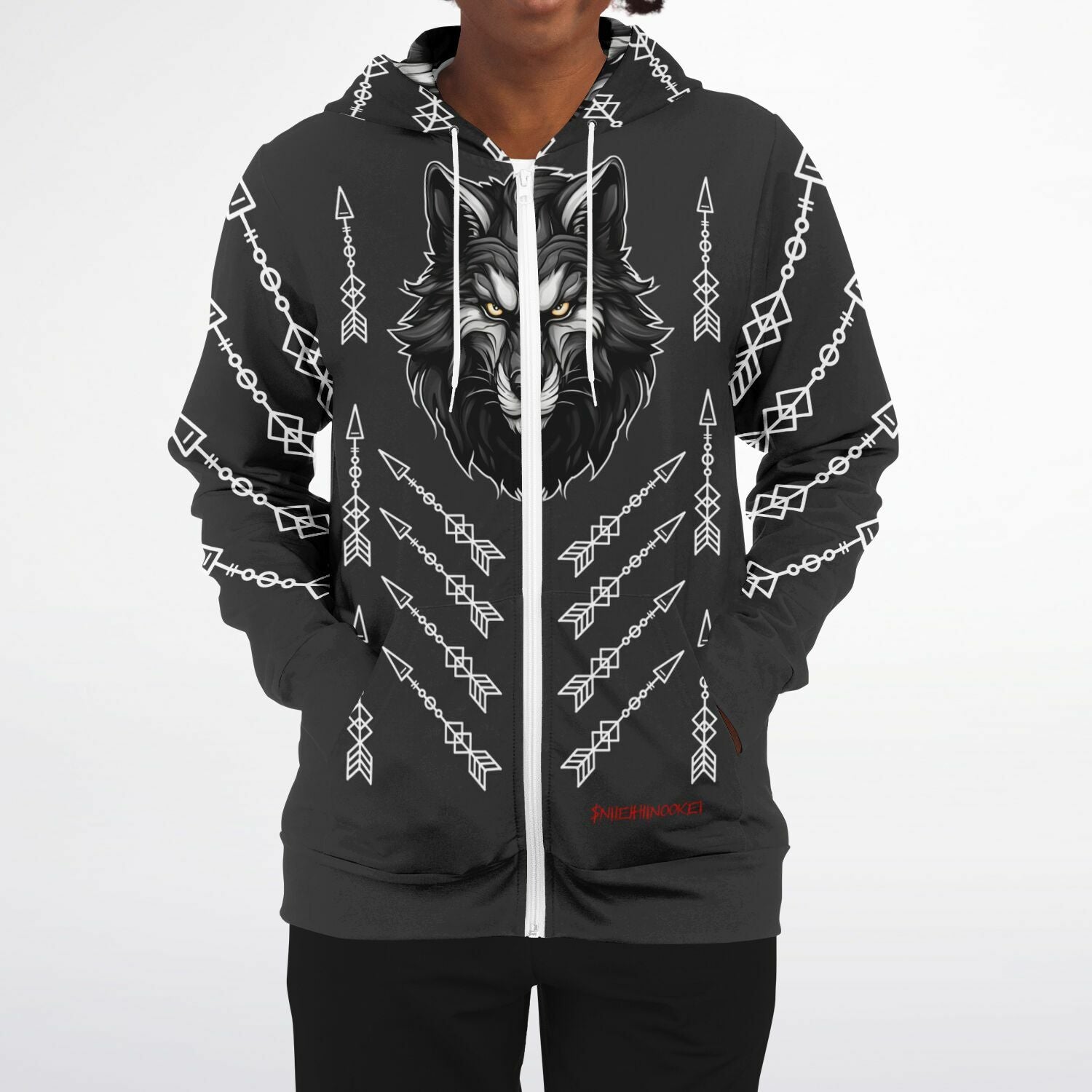 $NiieihiiNookei Athletic Zip-Up Hoodie - AOP