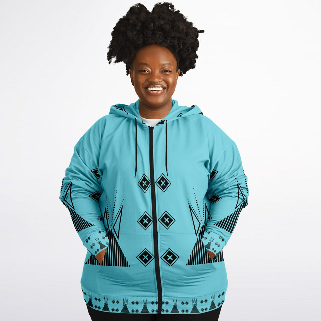 $NiieihiiNookei Fashion Plus-size Ziphoodie - AOP