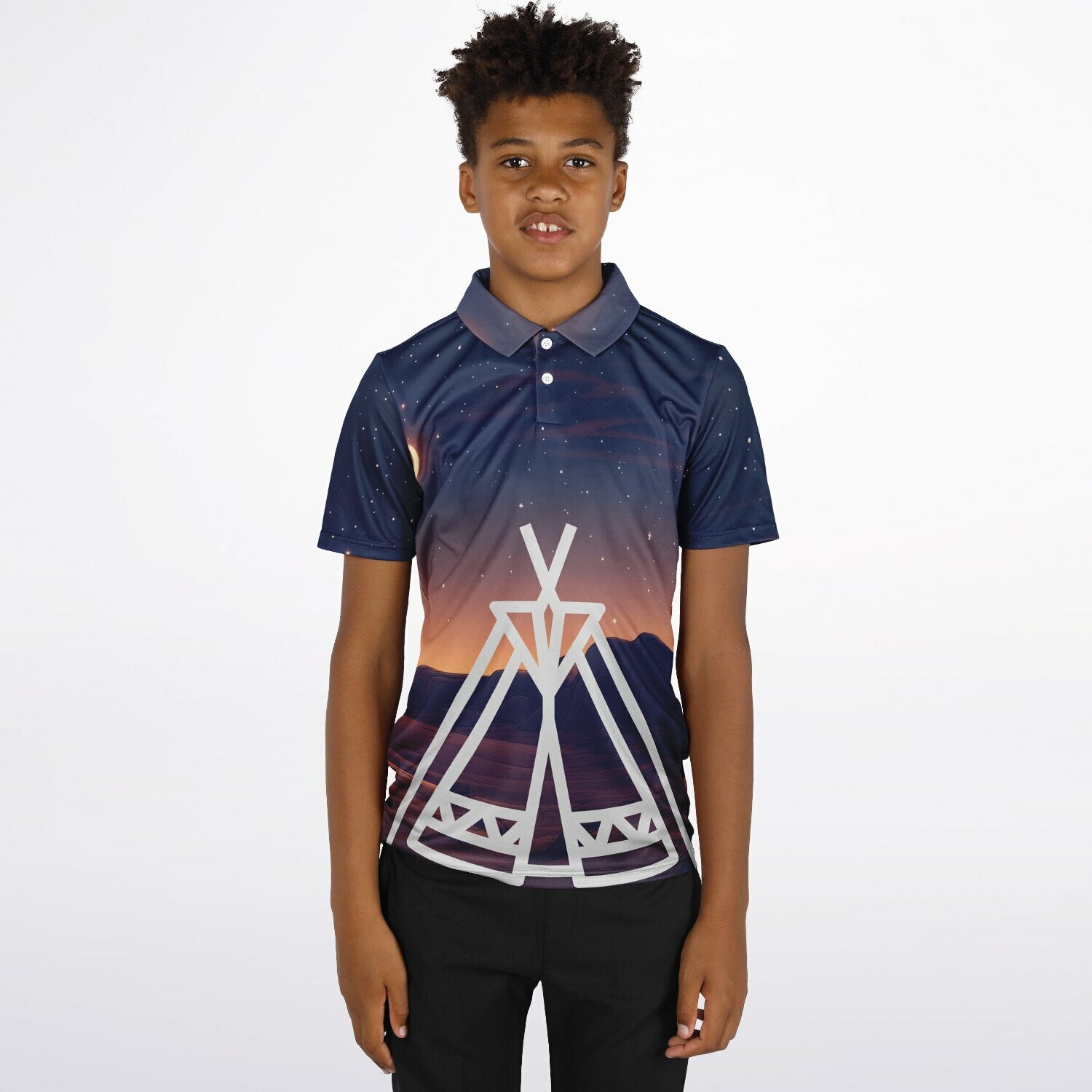 Eliana WhiteEagle design Kids Polo Shirt - AOP copy