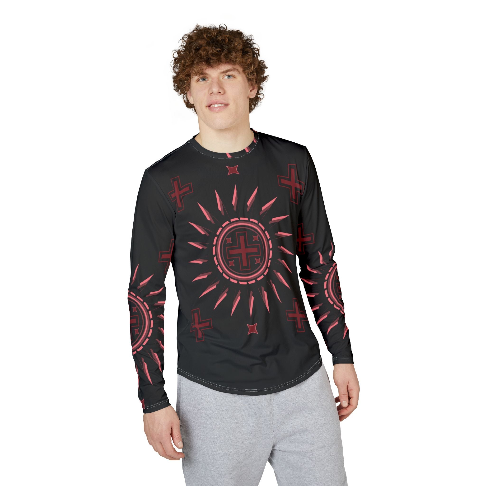 Native American Design SPF 50 Long Sleeve Shirt — $NiieihiiNookei Centered Graphic