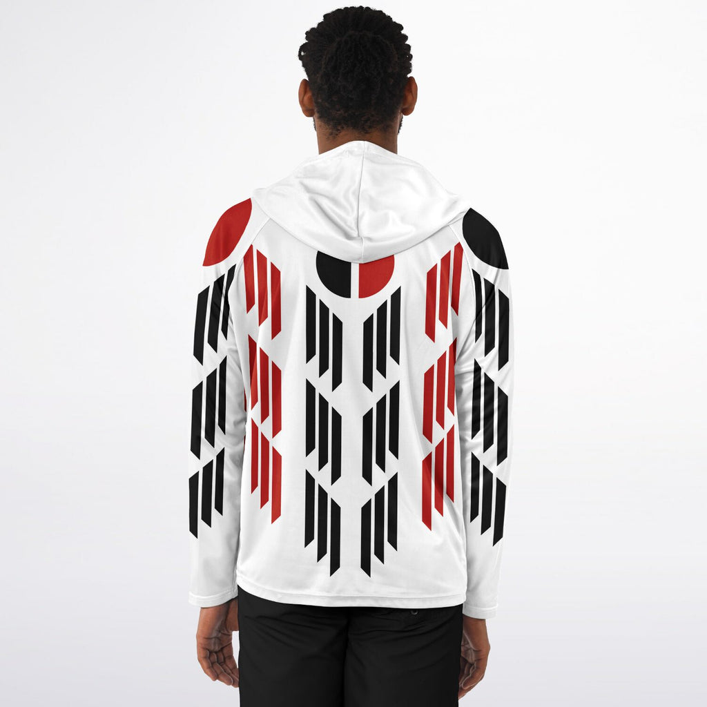 Arapaho Flag Long Sleeve Hooded Performance Shirt - AOP
