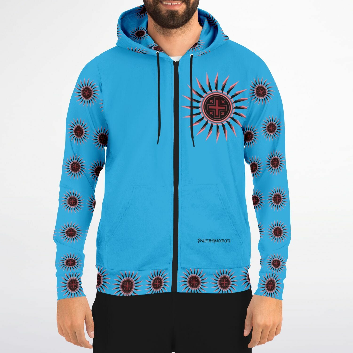 $NiieihiiNookei Athletic Zip-Up Hoodie - AOP