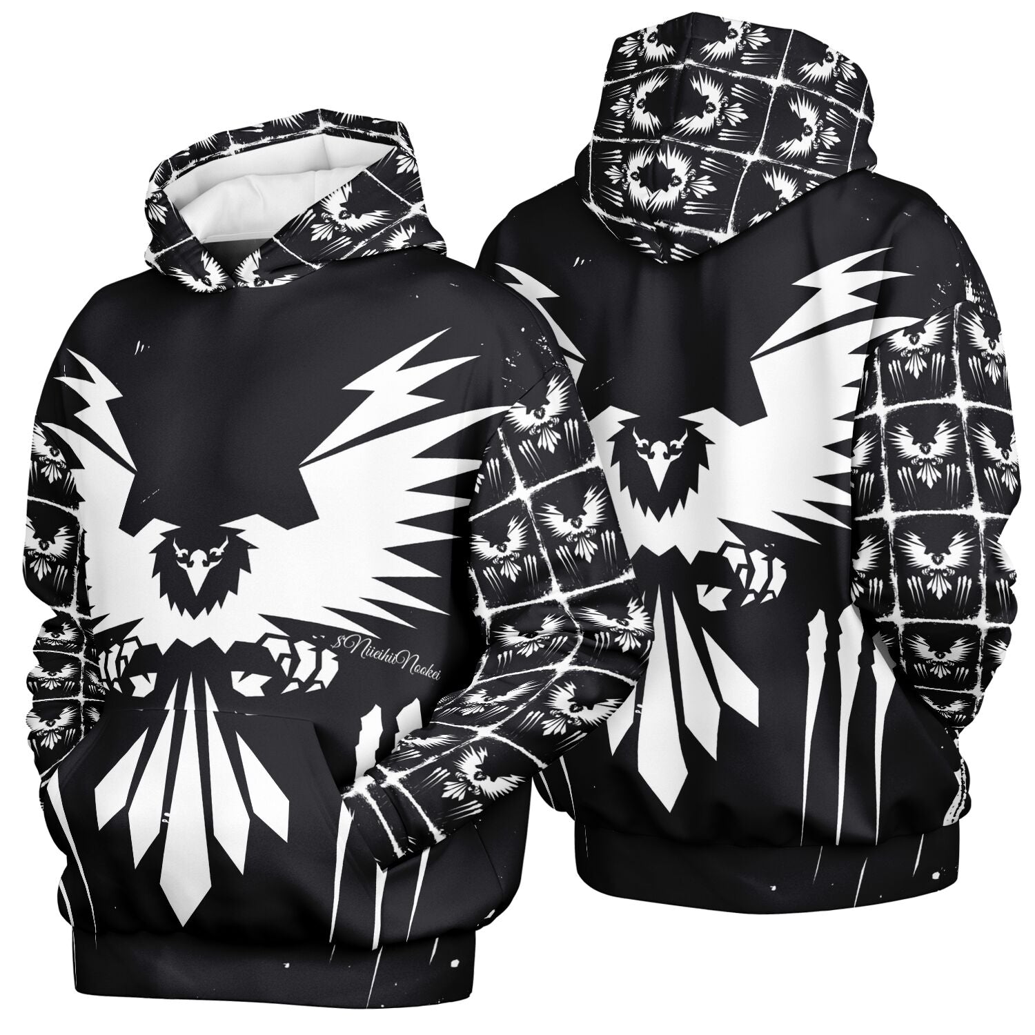$NiieihiiNookei Graphic Design Heavyweight Oversized Hoodie - AOP