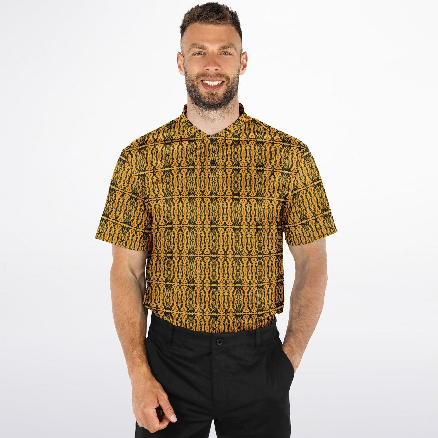 $NiieihiiNookei Blade Collar Polo Shirt - AOP