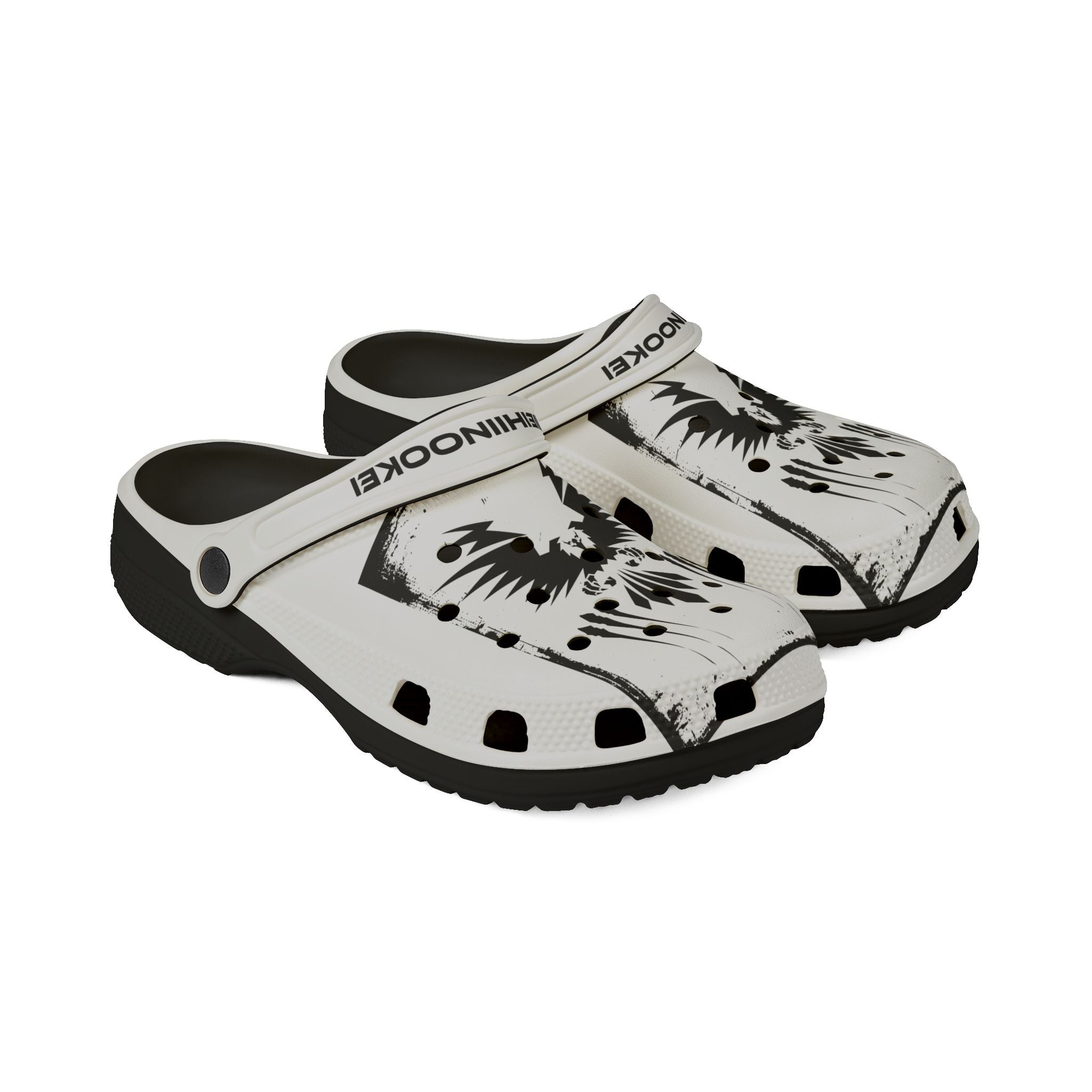 $NiieihiiNookei EVA Foam Clogs — Black Ink Splash Design