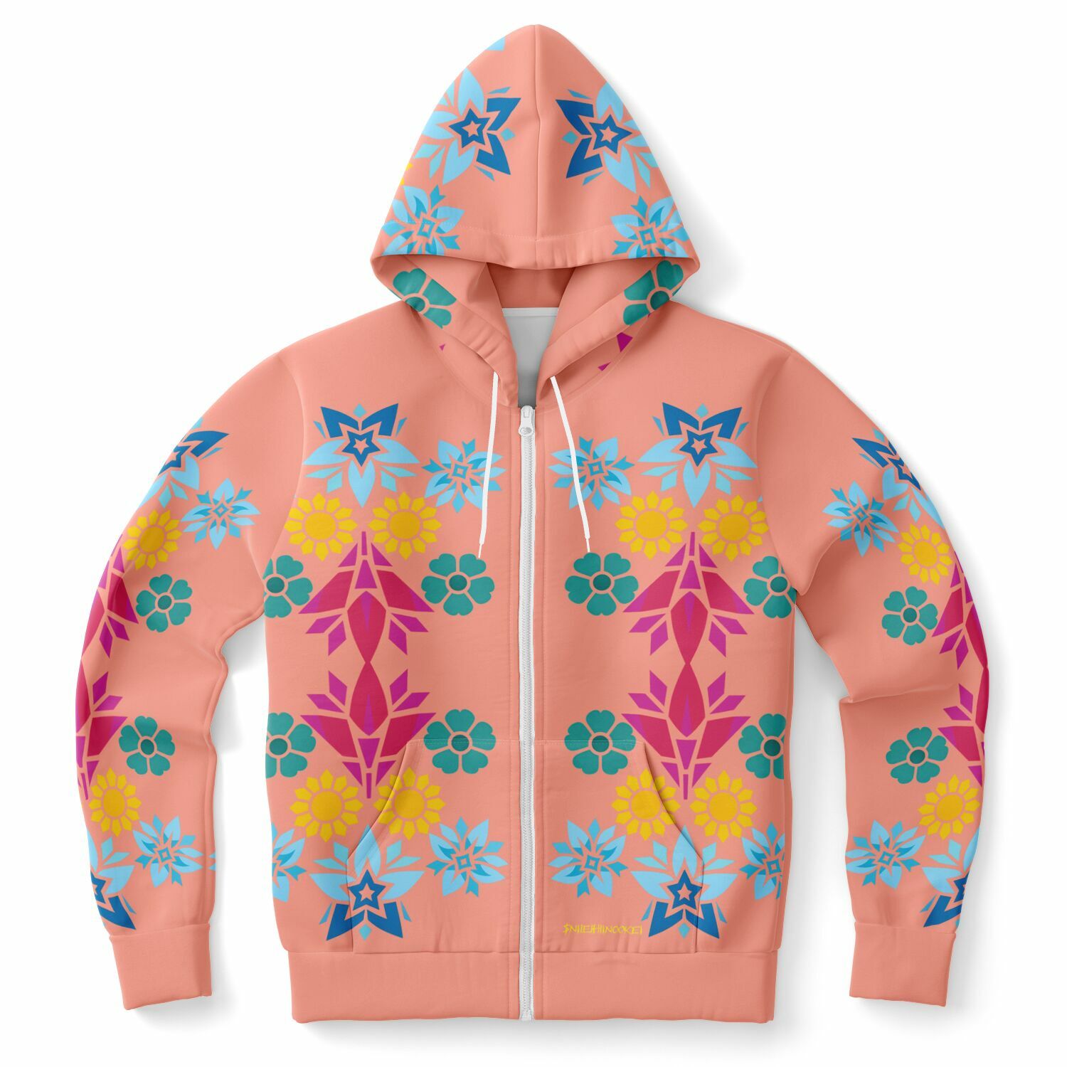 $NiieihiiNookei Athletic Zip-Up Hoodie - AOP