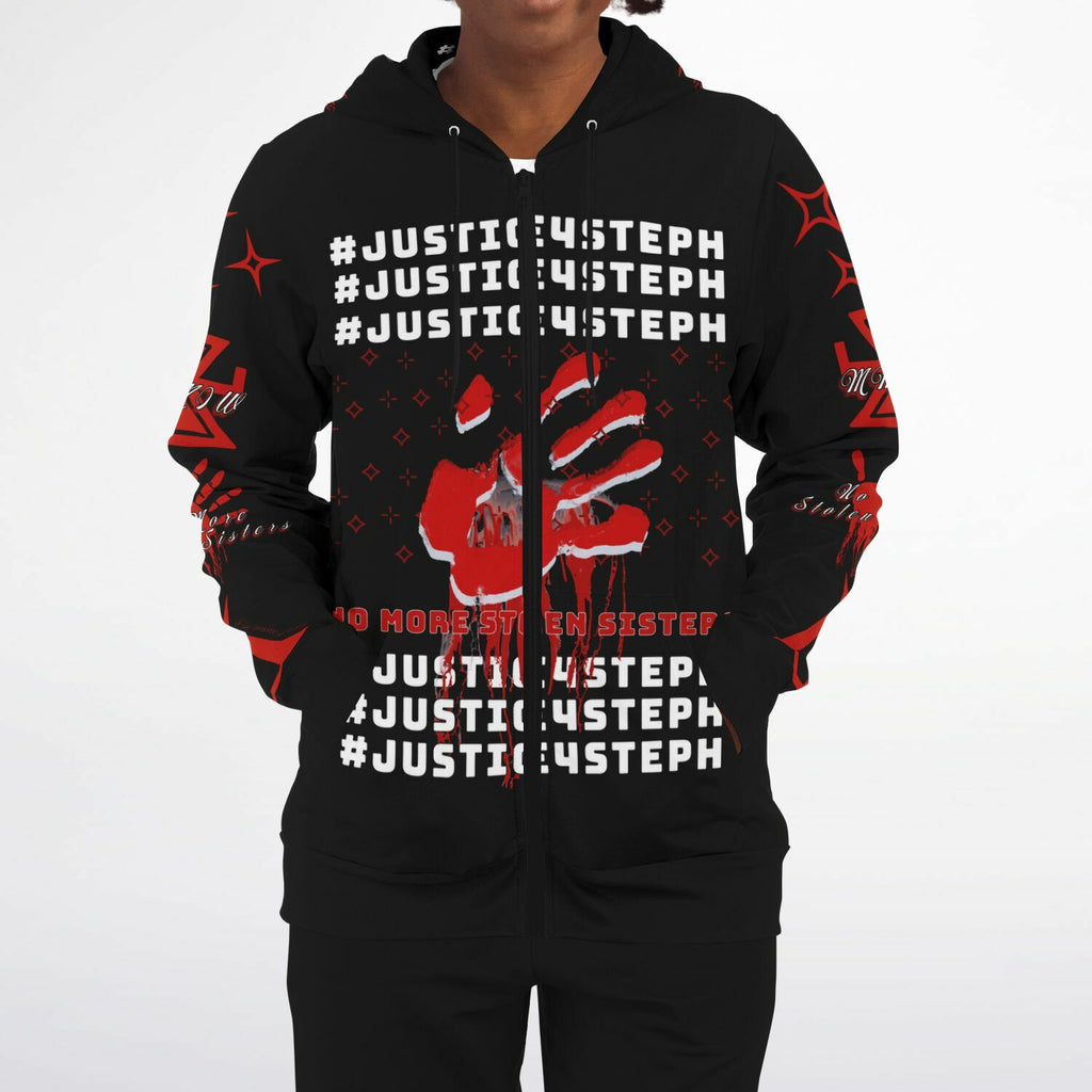 #JUSTICE4STEPH Athletic Zip-Up Hoodie - AOP