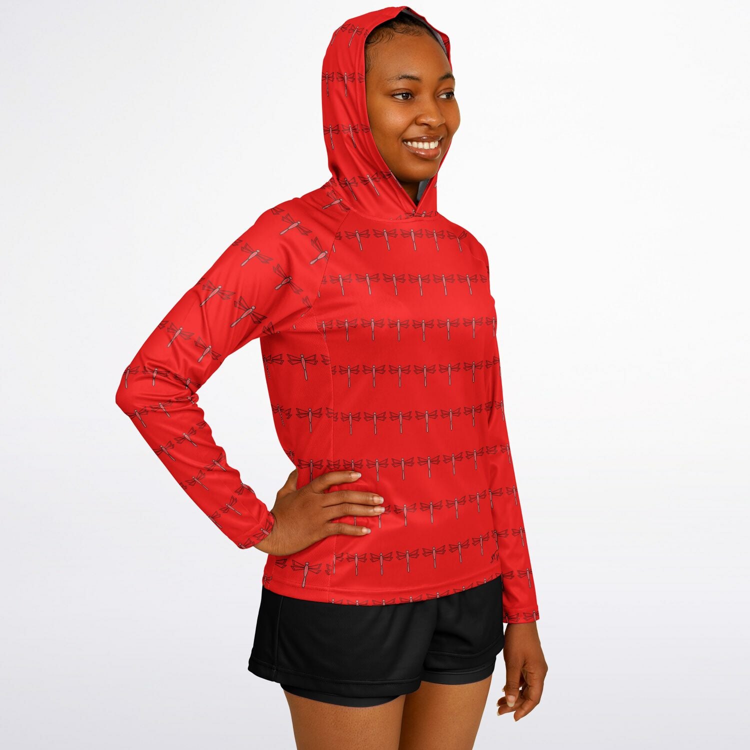 $NiieihiiNookei Women's Long Sleeve Hooded Performance Shirt - AOP