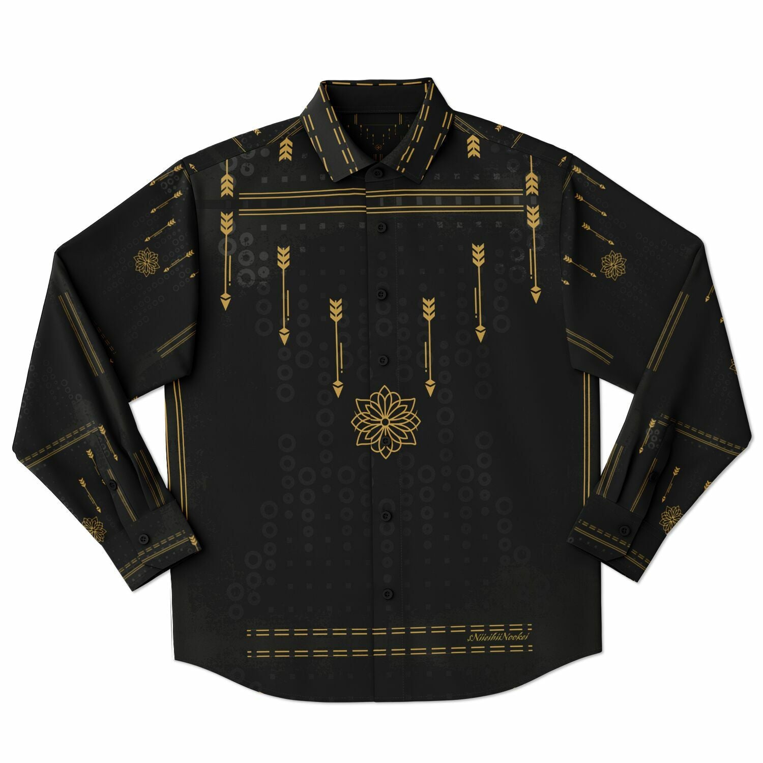 $NiieihiiNookei Long Sleeve Button Down Shirt - AOP