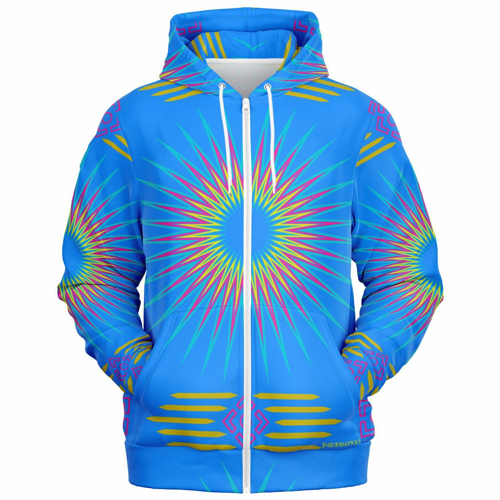 $NiieihiiNookei Fashion Zip-Up Hoodie - AOP Blue