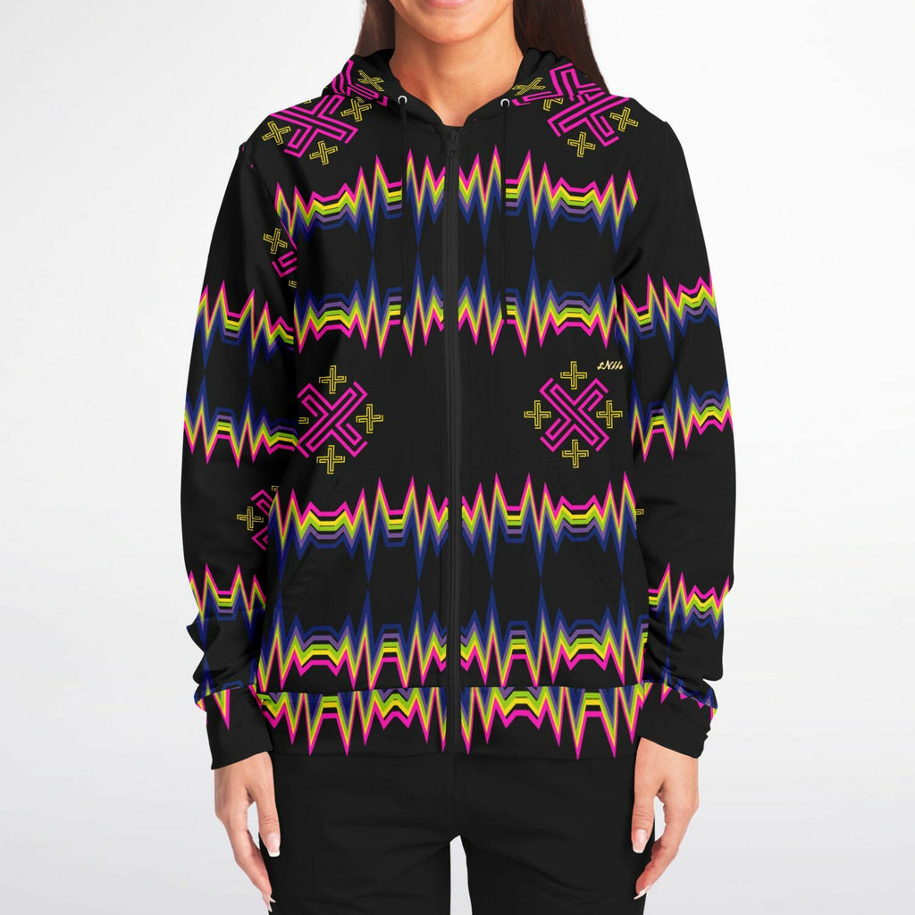$NiieihiiNookei Athletic Zip-Up Hoodie - AOP