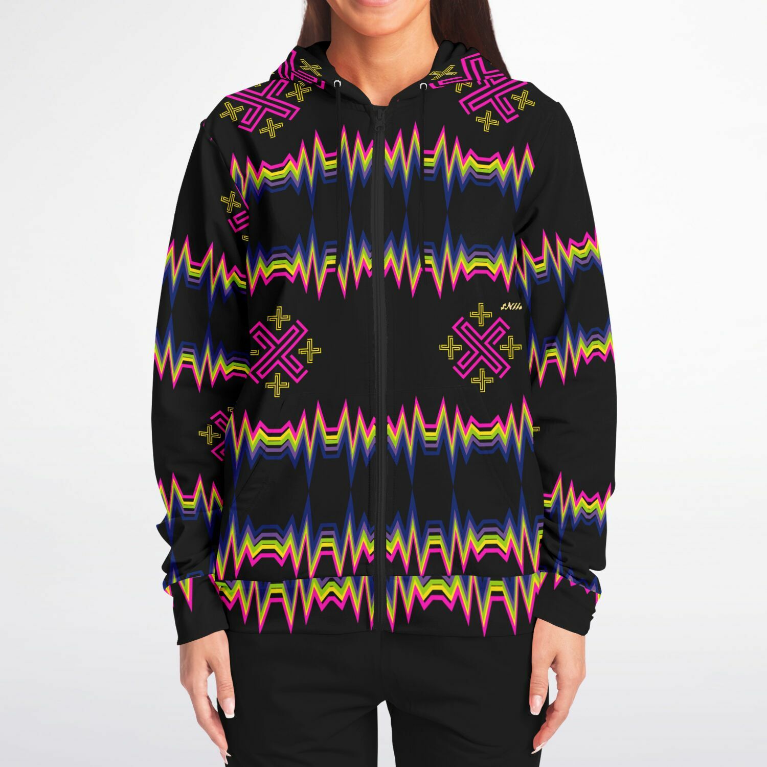 $NiieihiiNookei Athletic Zip-Up Hoodie - AOP