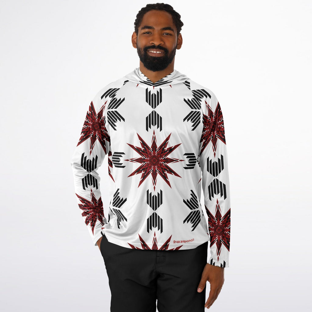 Men's Long Sleeve Hooded Performance Shirt - AOP