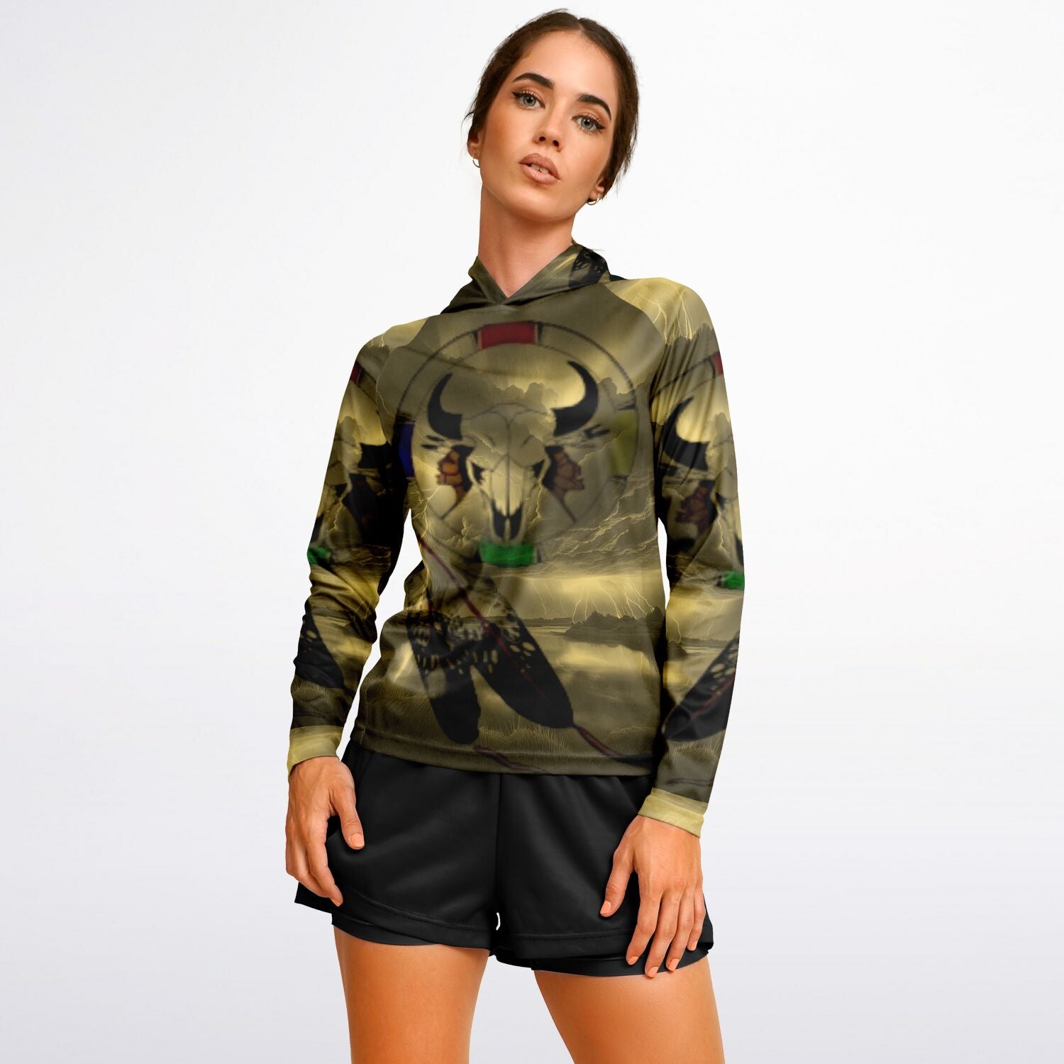 $NiieihiiNookei  Hooded Performance Shirt - AOP