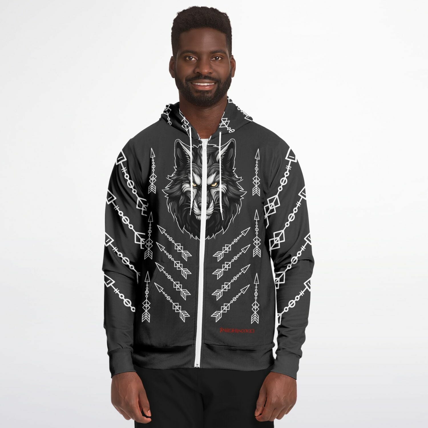 $NiieihiiNookei Athletic Zip-Up Hoodie - AOP