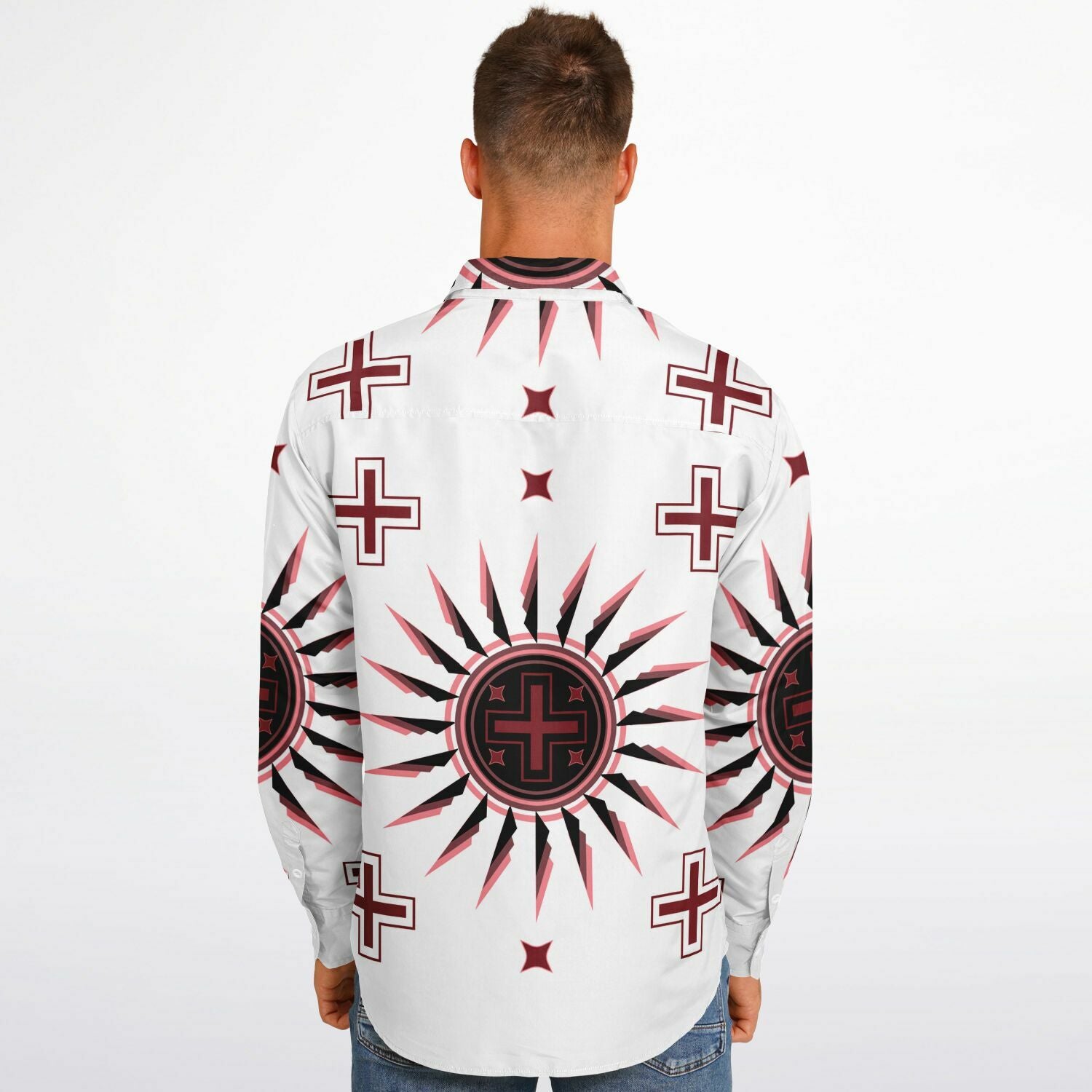 $NiieihiiNookei Long Sleeve Button Down Shirt - AOP