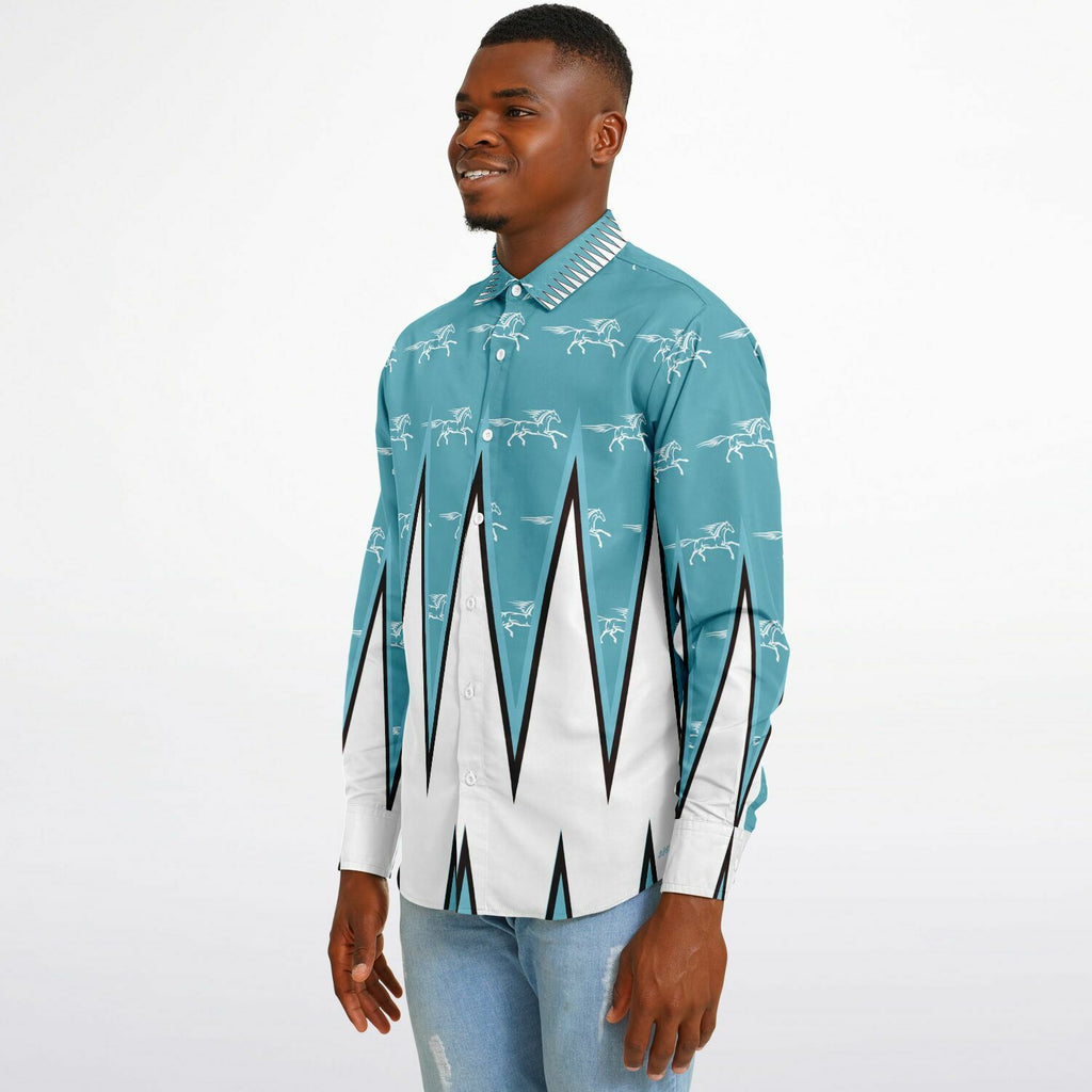 $NiieihiiNookei Long Sleeve Button Down Shirt - AOP