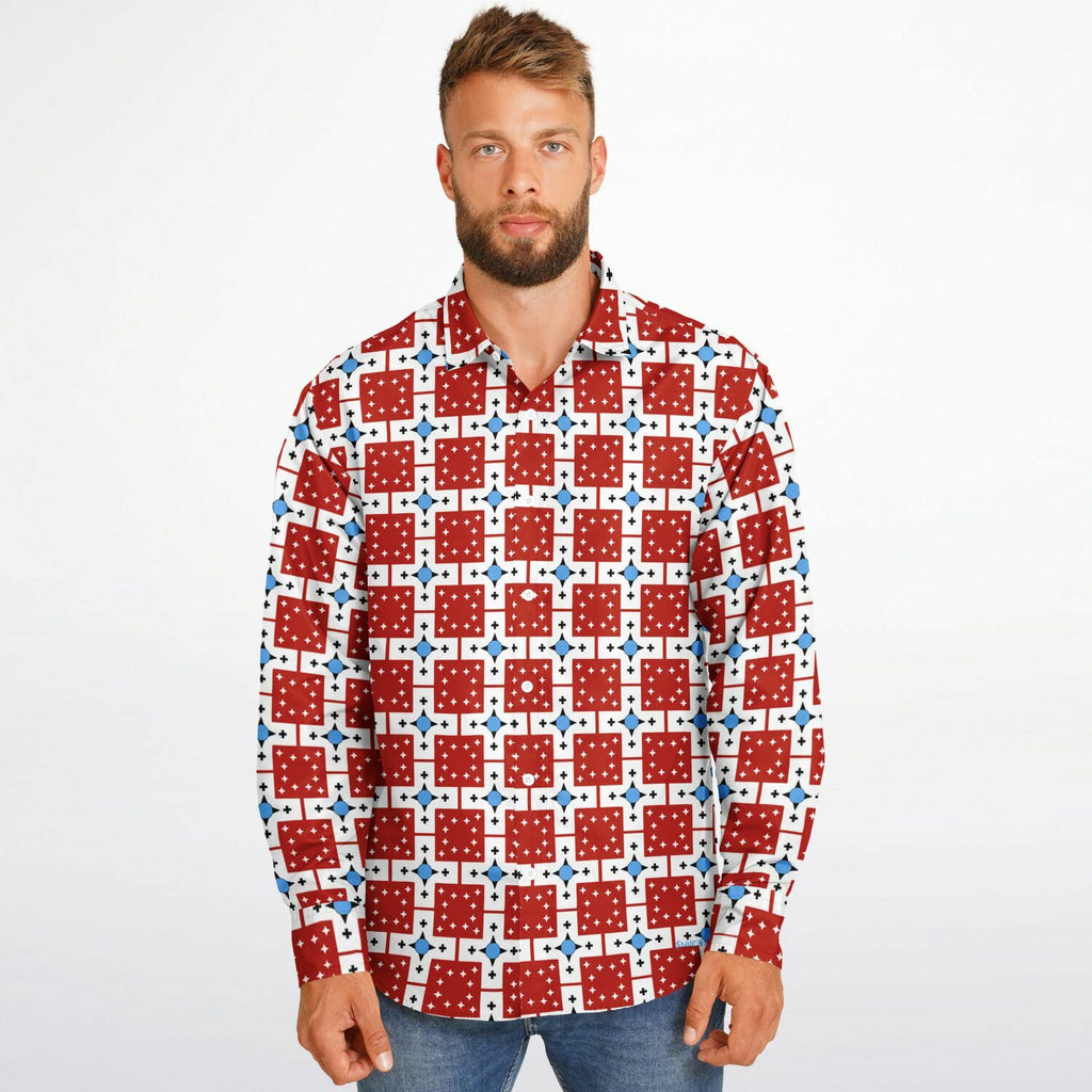 $NiieihiiNookei Long Sleeve Button Down Shirt - AOP