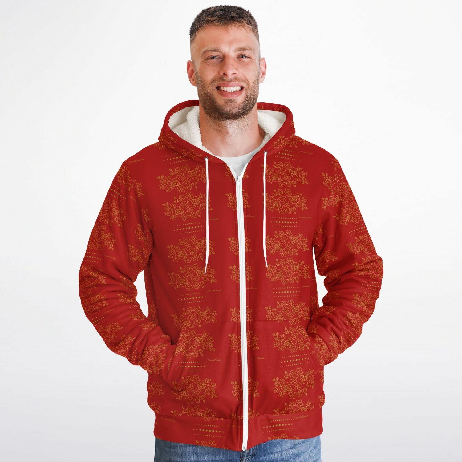 Microfleece Zip hoodie design by$NiieihiiNookei - AOP