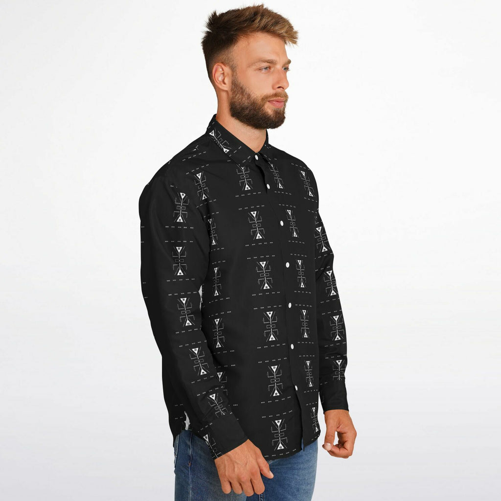 $NiieihiiNookei Long Sleeve Button Down Shirt - AOP