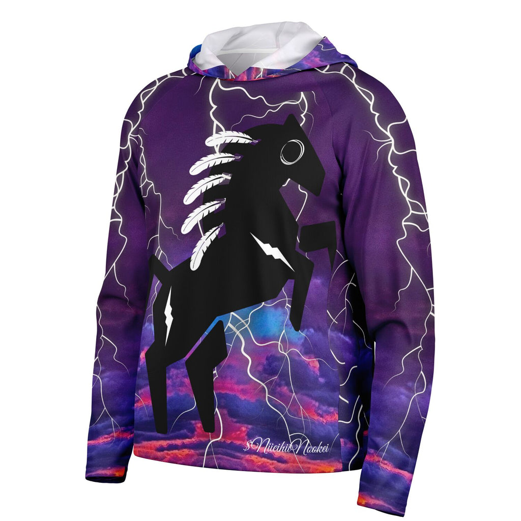 $NiieihiiNookei Men's Long Sleeve Hooded Performance Shirt - AOP