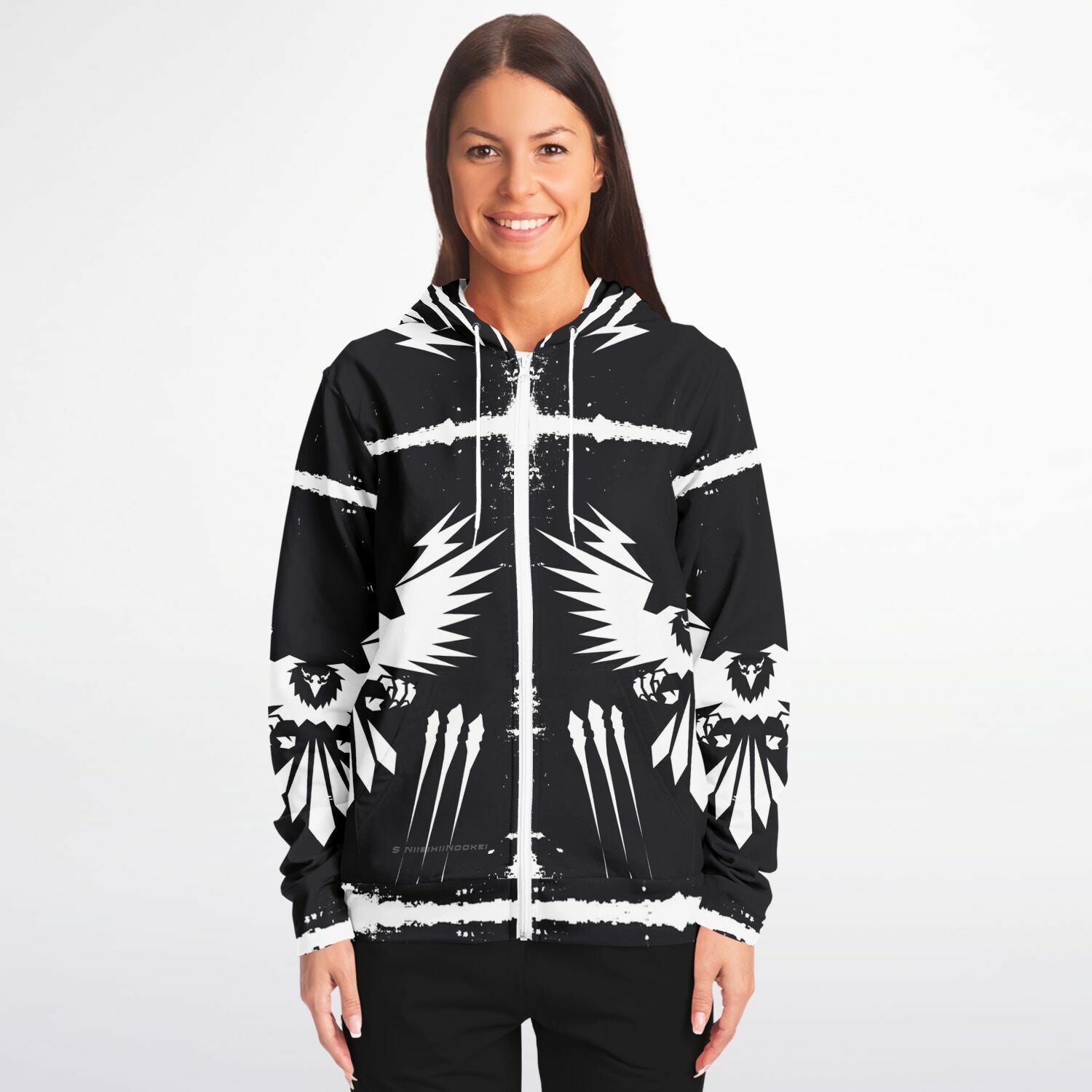 $NiieihiiNookei Athletic Zip-Up Hoodie - AOP