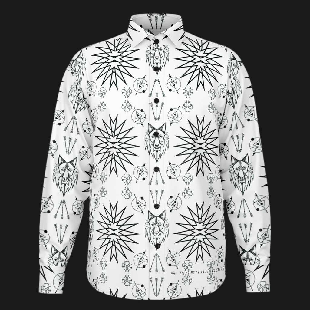 $NiieihiiNookei Long Sleeve Button Down Shirt - AOP