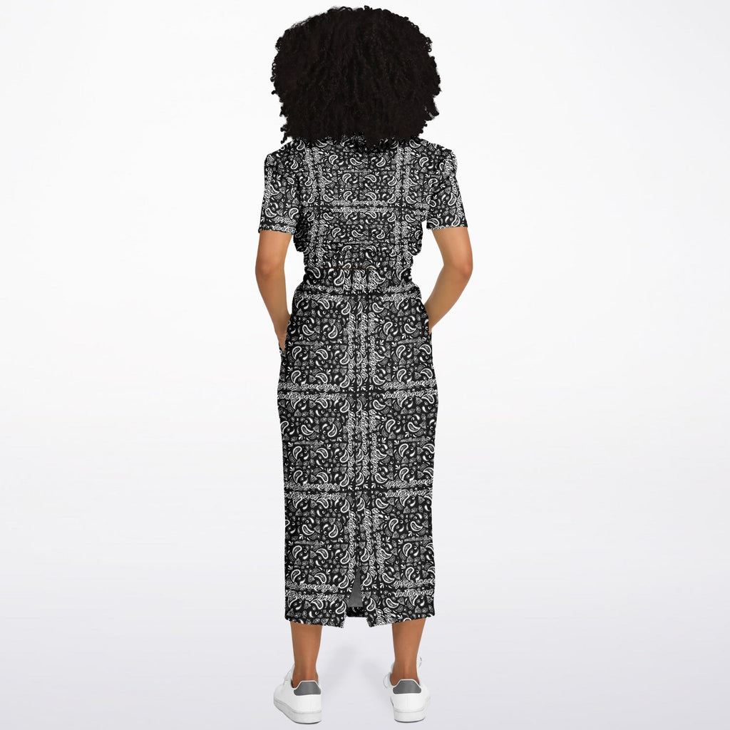 $NiieihiiNookei Athletic Cropped Short Sleeve Sweatshirt and Long Pocket Skirt Set – AOP