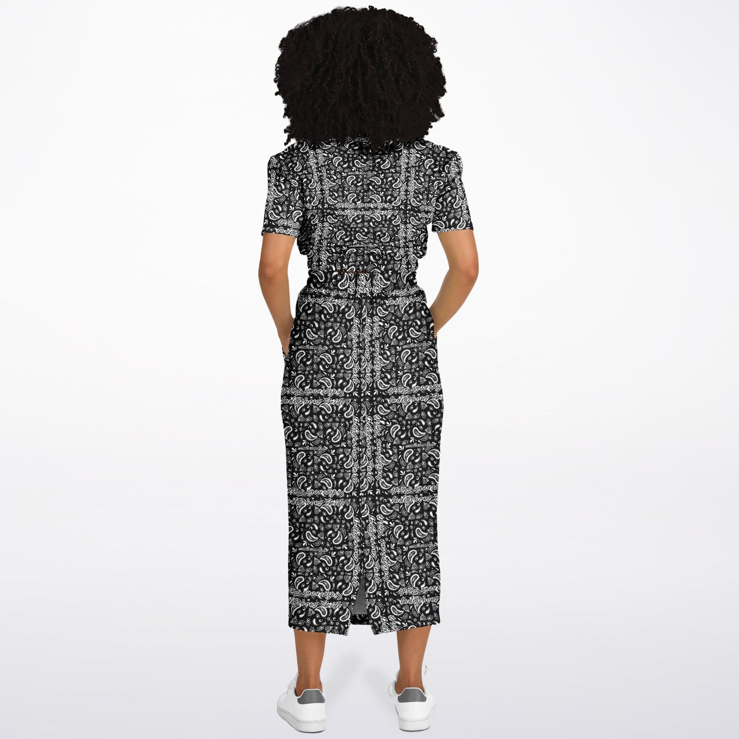 $NiieihiiNookei Athletic Cropped Short Sleeve Sweatshirt and Long Pocket Skirt Set – AOP