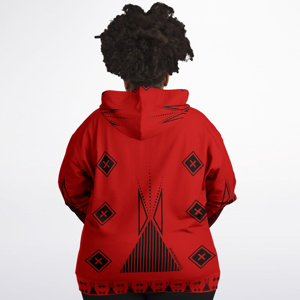 $NiieihiiNookei Fashion Plus-size Ziphoodie - AOP Red