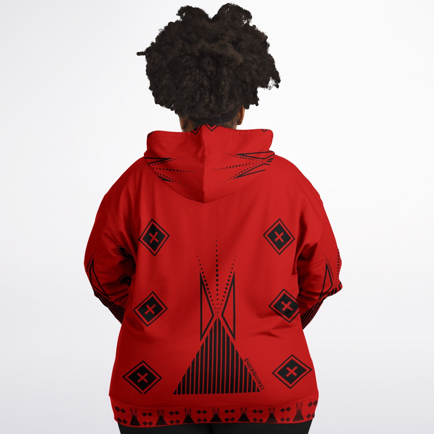 $NiieihiiNookei Fashion Plus-size Ziphoodie - AOP Red
