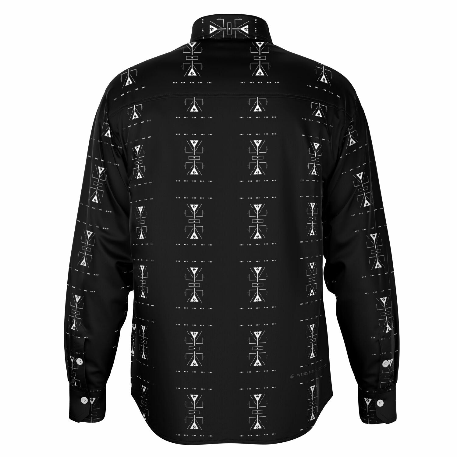 $NiieihiiNookei Long Sleeve Button Down Shirt - AOP
