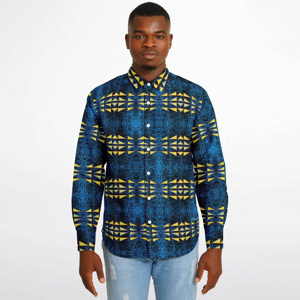 $NiieihiiNookei Long Sleeve Button Down Shirt - AOP