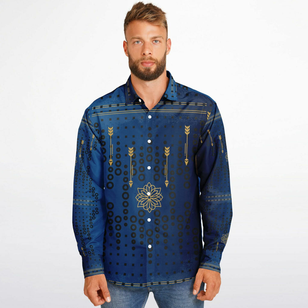 $NiieihiiNookei Long Sleeve Button Down Shirt - AOP