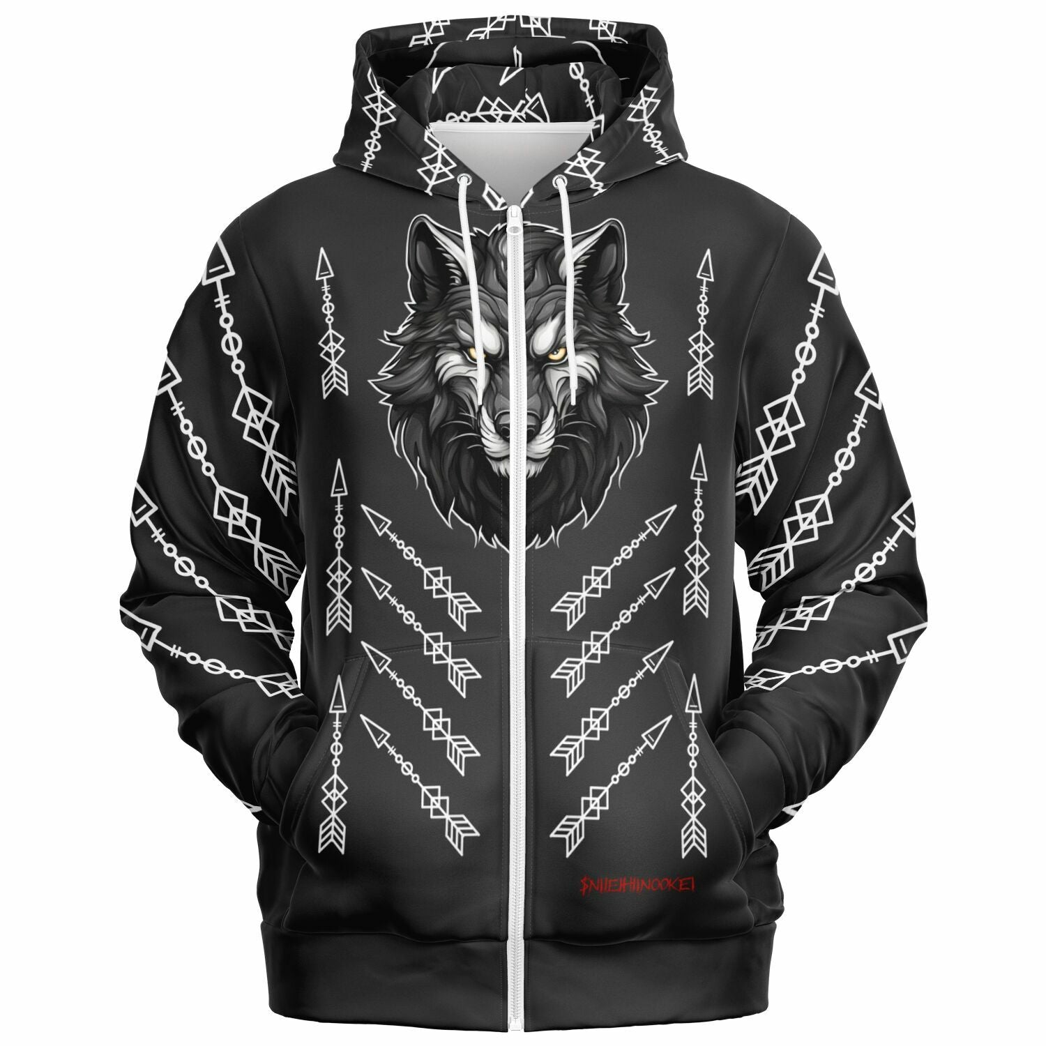 $NiieihiiNookei Athletic Zip-Up Hoodie - AOP